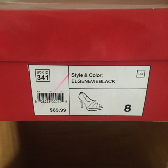 Elle black open toe heels Size 8 - Picture 4 of 4